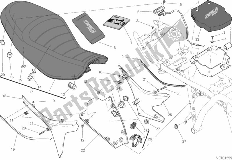 Todas las partes para Asiento de Ducati Scrambler Flat Track PRO USA 803 2016